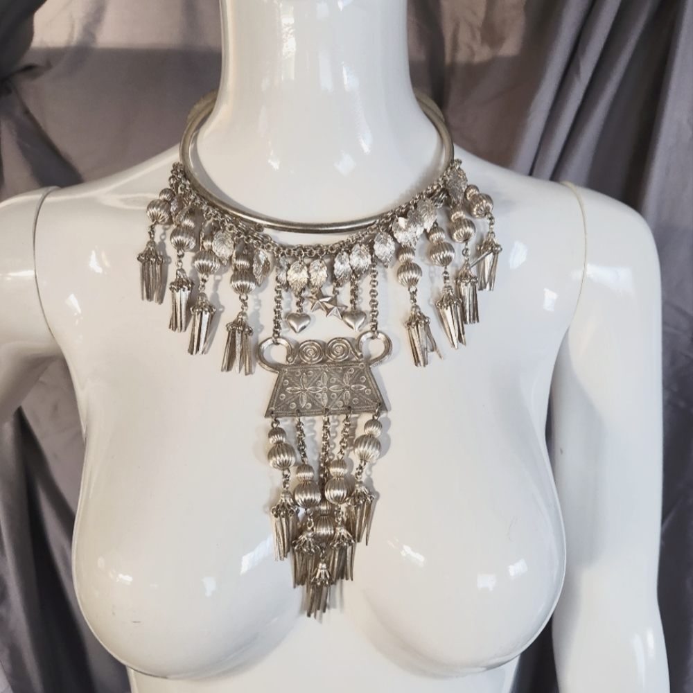 Festival Silver Statement Hmong Miao Necklace